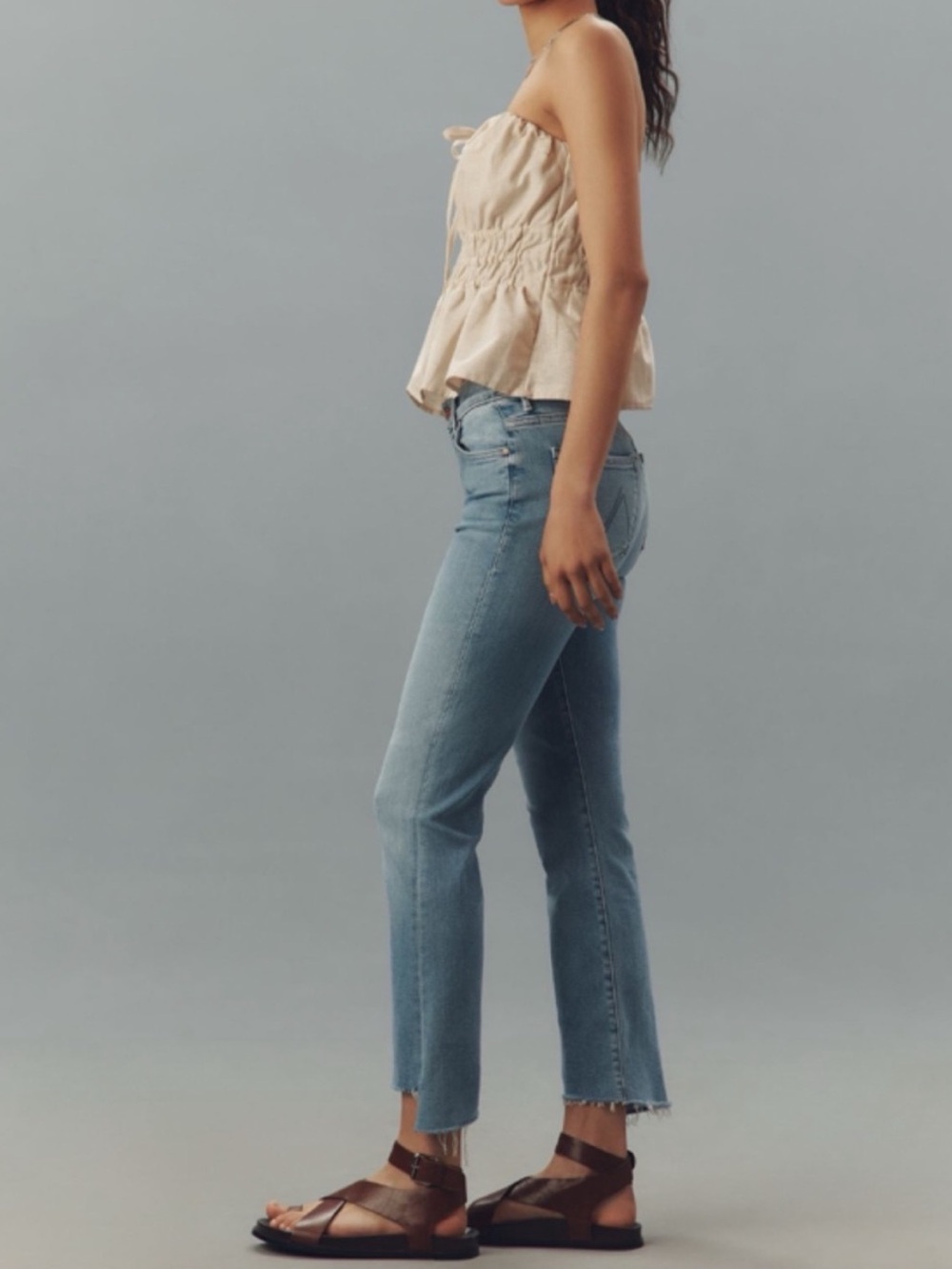 NWT MOTHER The Insider Crop Step Fray Jeans BLESSING IN DISGUISE, size 32 - Picture 6 of 17